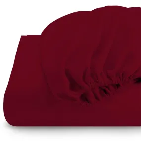 Premium Quality Super Soft Maroon Fitted sheet 120x200 25 cm with Deep Pockets