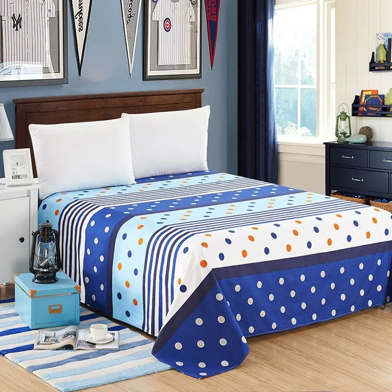 Queen King Bed Flat Sheet - Comfortable Frosted Soft Dormitory