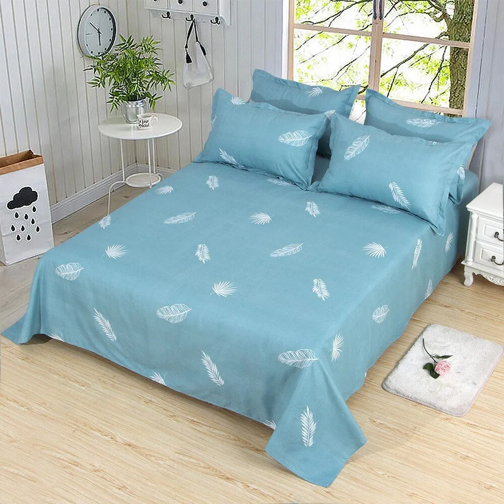 Queen King Bed Flat Sheet - Comfortable Frosted Soft Dormitory