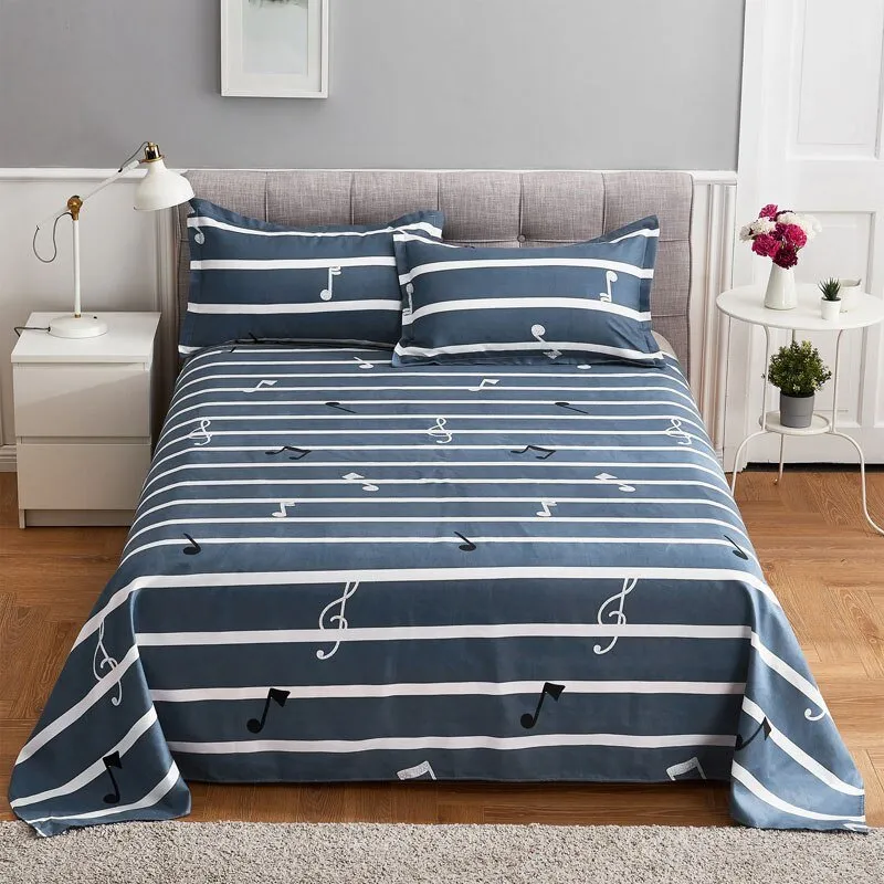 Queen King Bed Flat Sheet - Comfortable Frosted Soft Dormitory