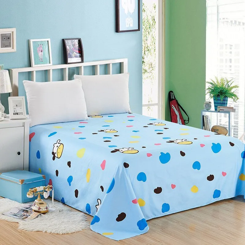 Queen King Bed Flat Sheet - Comfortable Frosted Soft Dormitory