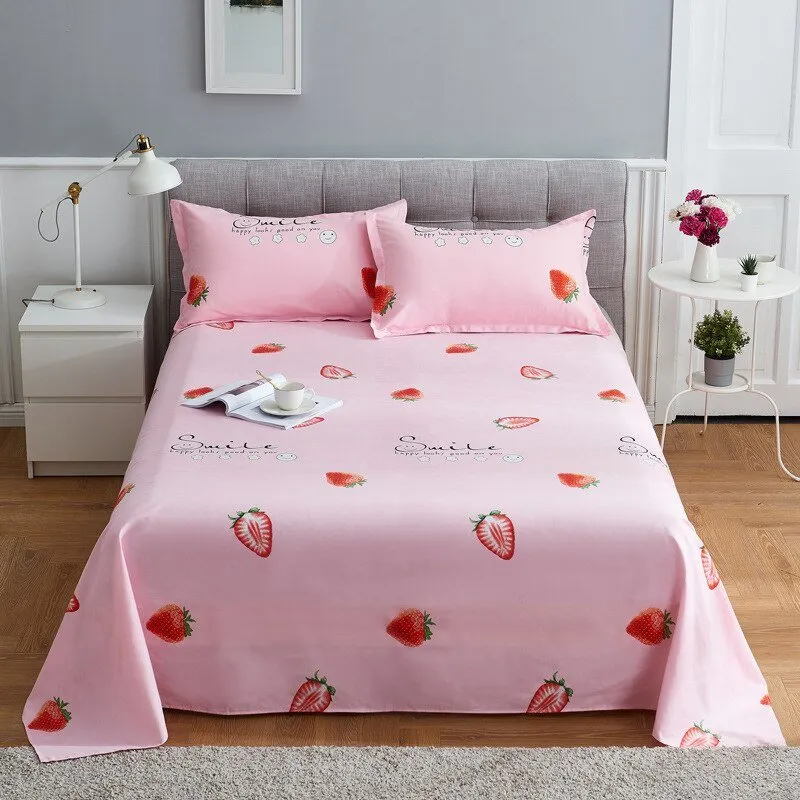 Queen King Bed Flat Sheet - Comfortable Frosted Soft Dormitory