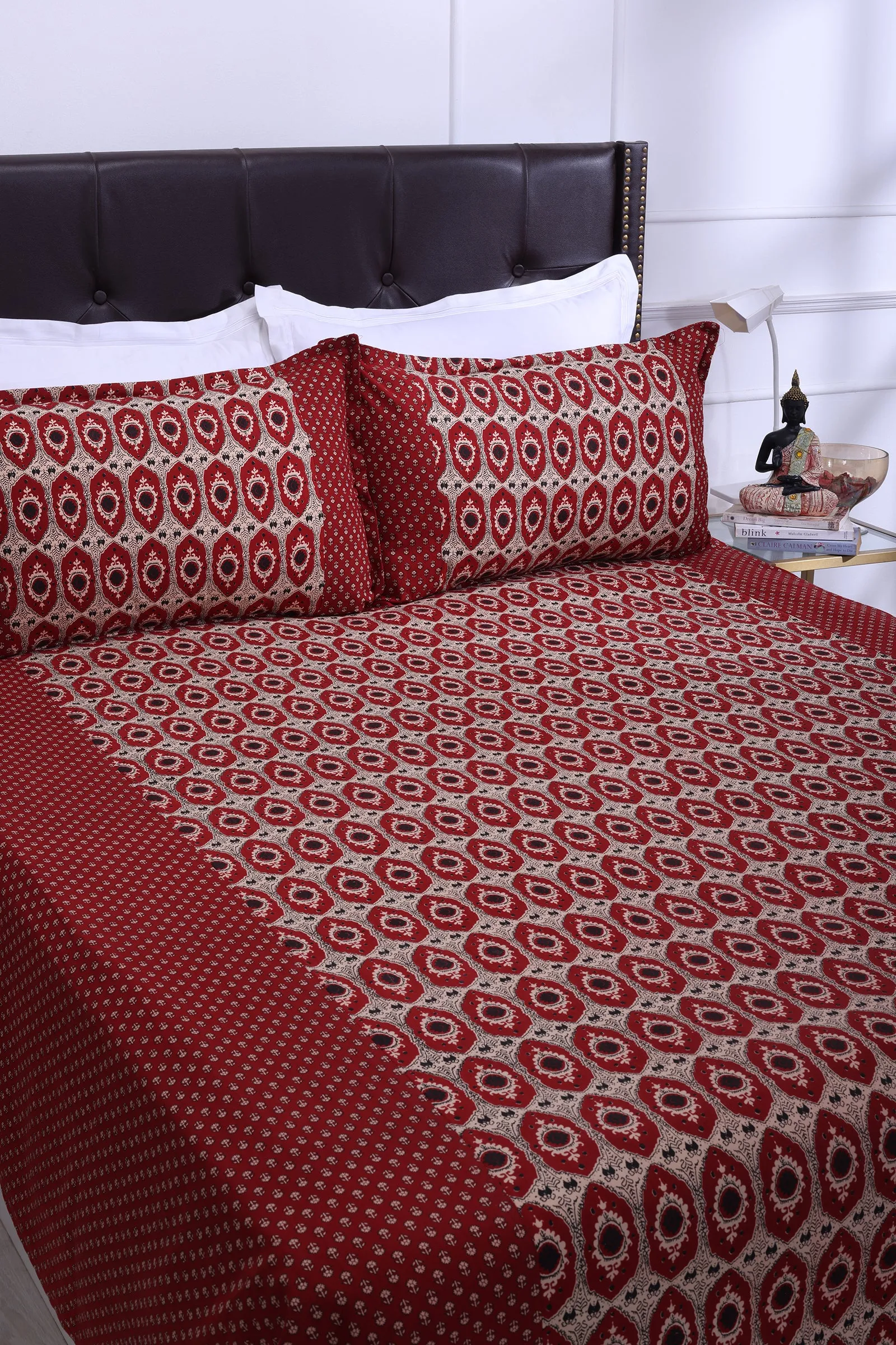 Rahat Pendant Red Cotton Bedsheet