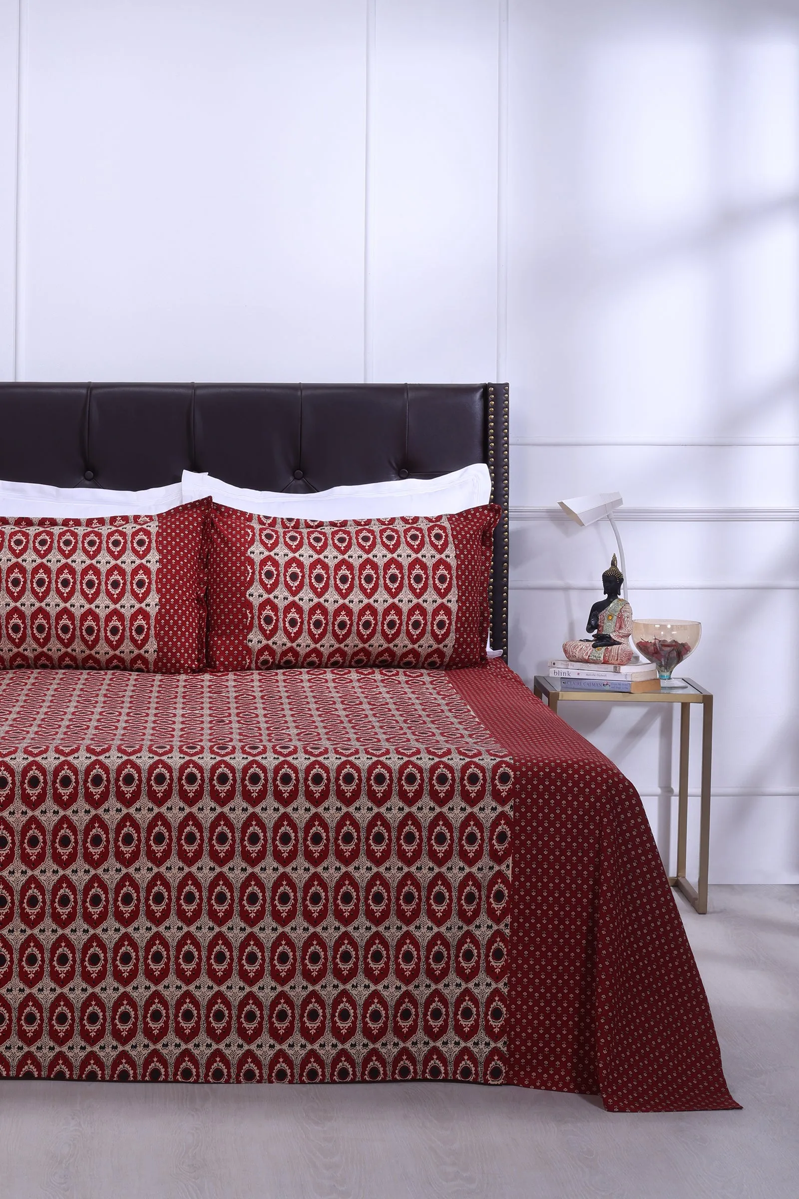 Rahat Pendant Red Cotton Bedsheet