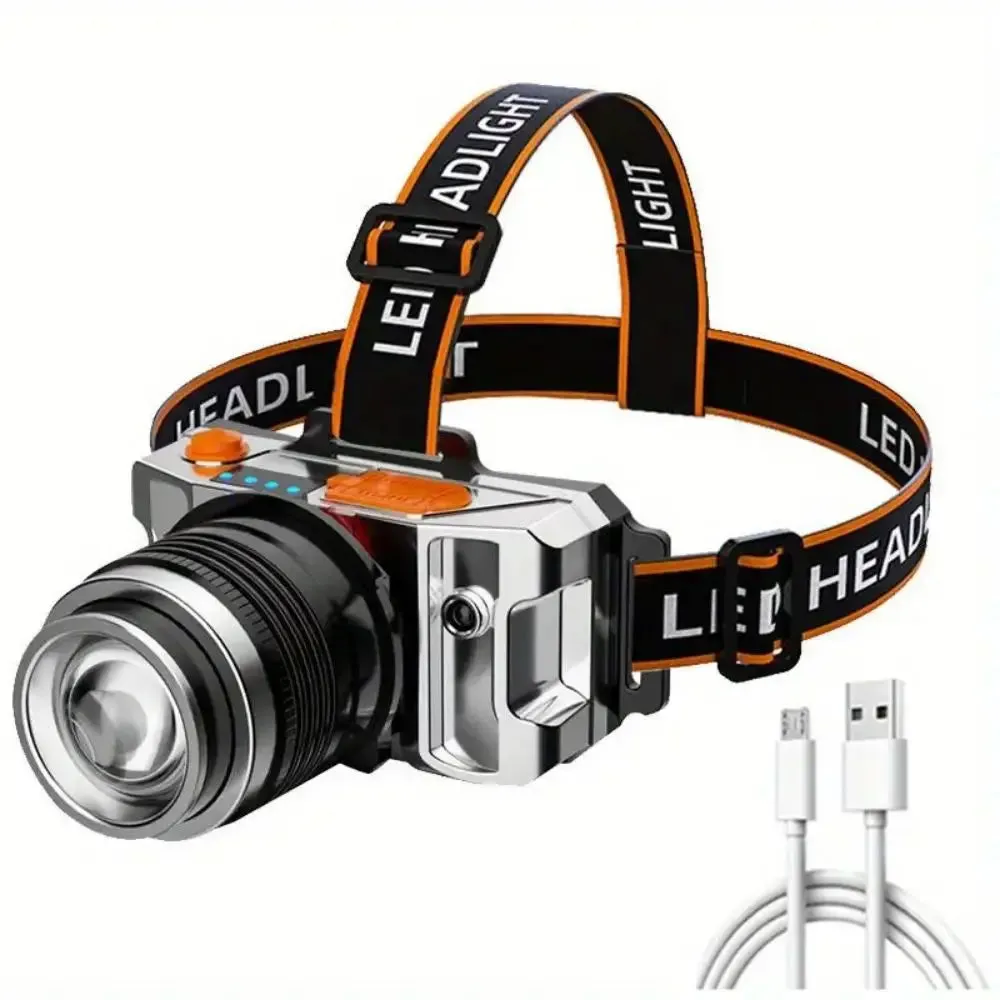 Rechargeable Headlamp - LED Headlamp with 5 IPX6 Waterproof Modes, 360 Degree Adjustable Angle, Motion Sensor, Headlight for Run