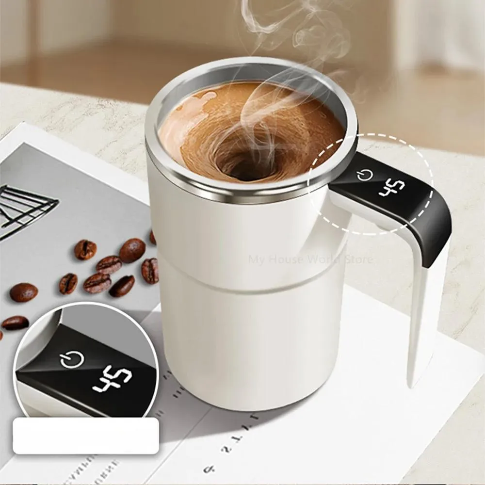 Rechargeable Self-Stirring Coffee Mug – Portable Electric Stainless Steel Mixer with Magnetic Rotation for Effortless Brewing