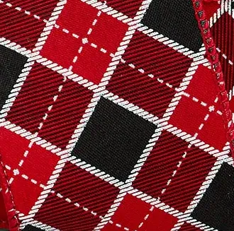 Red Black White Diamonds Ribbon - 2 1/2" x 10 Yards