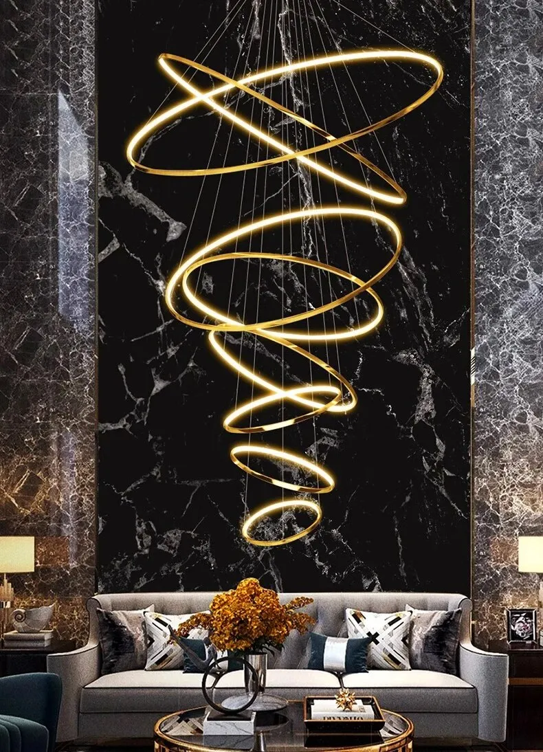 Rings Staircase Chandelier: Unparalleled Elegance