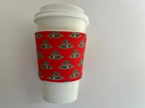 Royal Canadian Mounted Police Themed Coffee Cup Cozy, fabric coffee sleeve