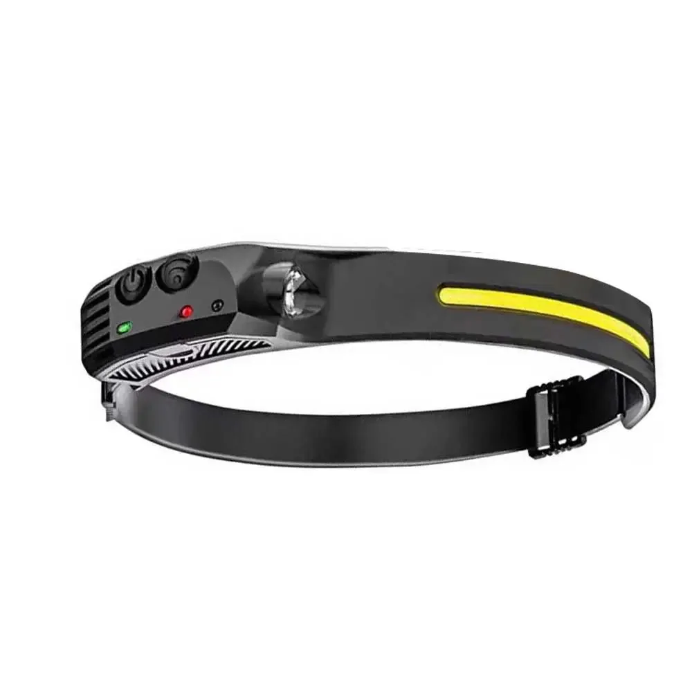 Sensor Headlamp XPE COB LED Head Lamp Flashlight USB Rechargeable Head Torch More Lighting Mode Head Light with Built-in Battery