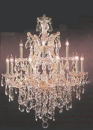 Set of 2-1 Maria Theresa Chandelier Crystal Lighting Chandeliers Lights Fixture Ceiling Lamp H38" X W37" and 1 Chandelier Crystal Lighting H30" X W28" - 1/21510/15 1   21532/12 1