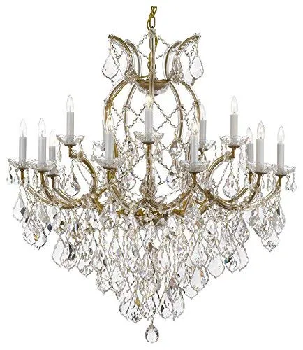 Set of 2-1 Maria Theresa Chandelier Crystal Lighting Chandeliers Lights Fixture Ceiling Lamp H38" X W37" and 1 Chandelier Crystal Lighting H30" X W28" - 1/21510/15 1   21532/12 1