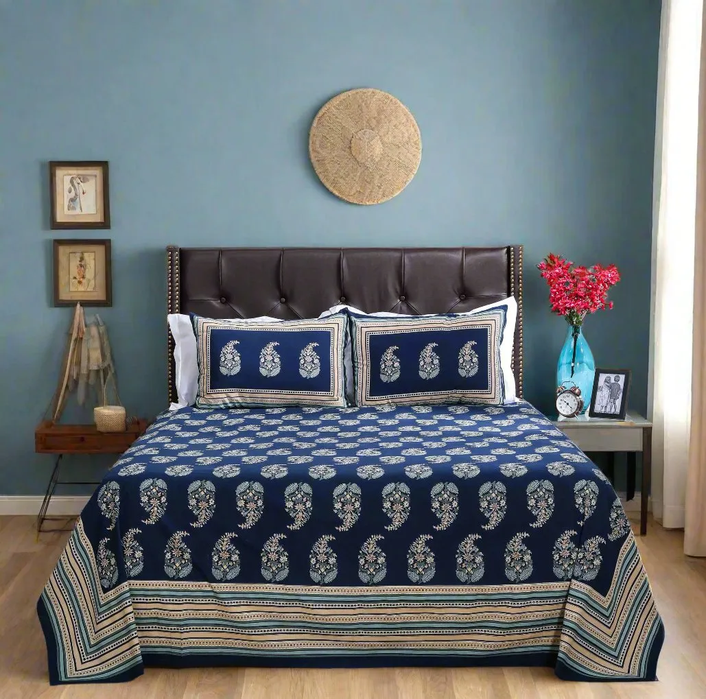 Sindhu Paisely Cotton Bedsheet