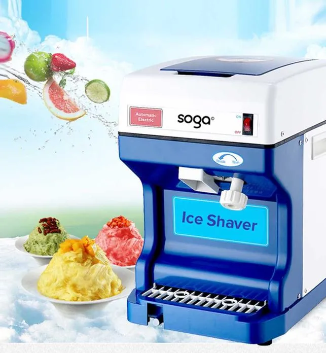 SOGA Ice Shaver Commercial Electric Stainless Steel Ice Crusher Slicer Machine 120KG/h 68