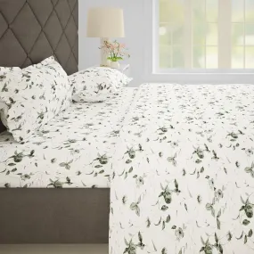 Story@Home Metro Collection 186 TC 100% Cotton Double Bedsheet with 2 Pillow Covers (88 inch X 100 inch, White & Grey)