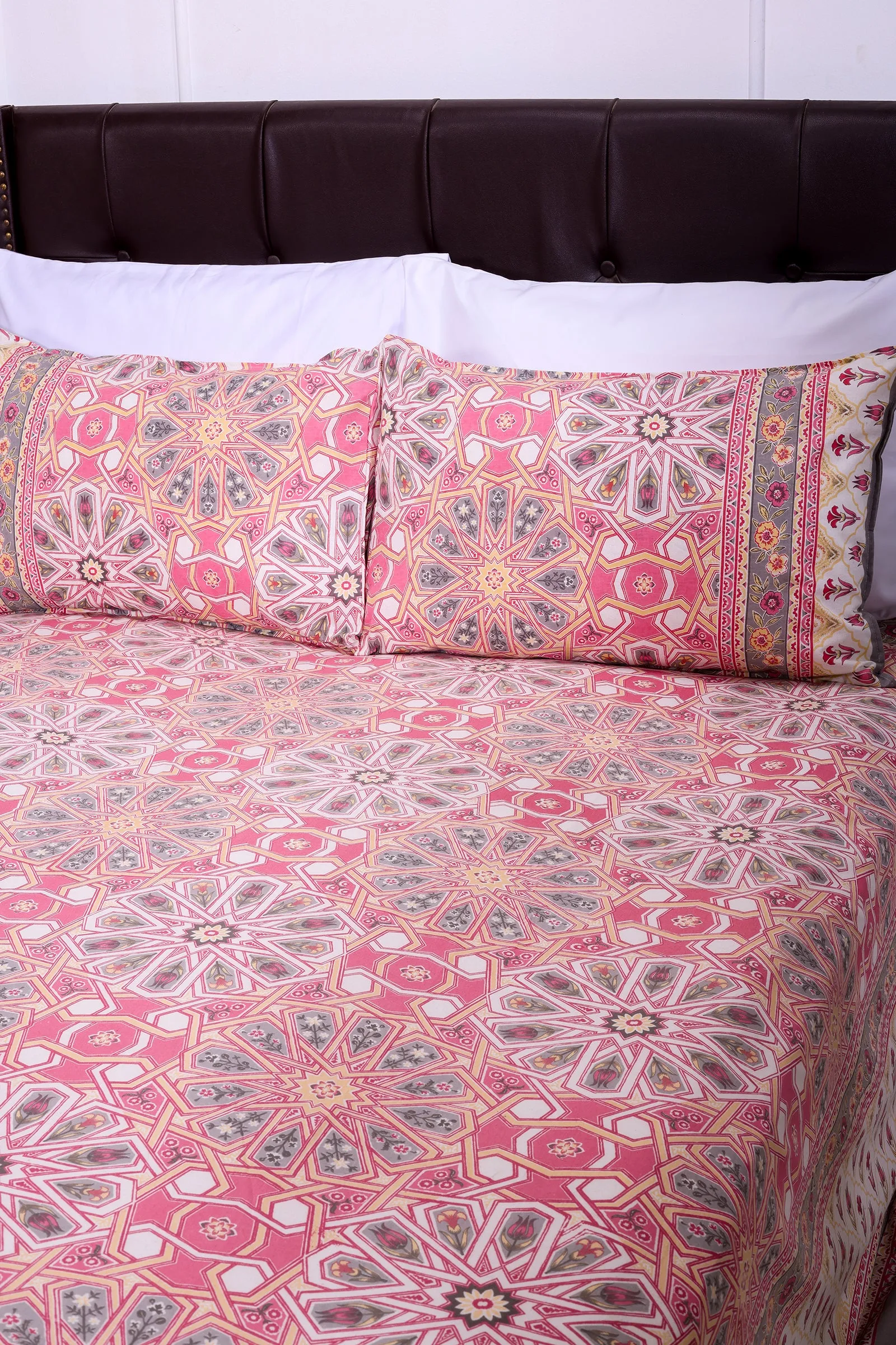 Summer Blossom Pink Cotton Bedsheet