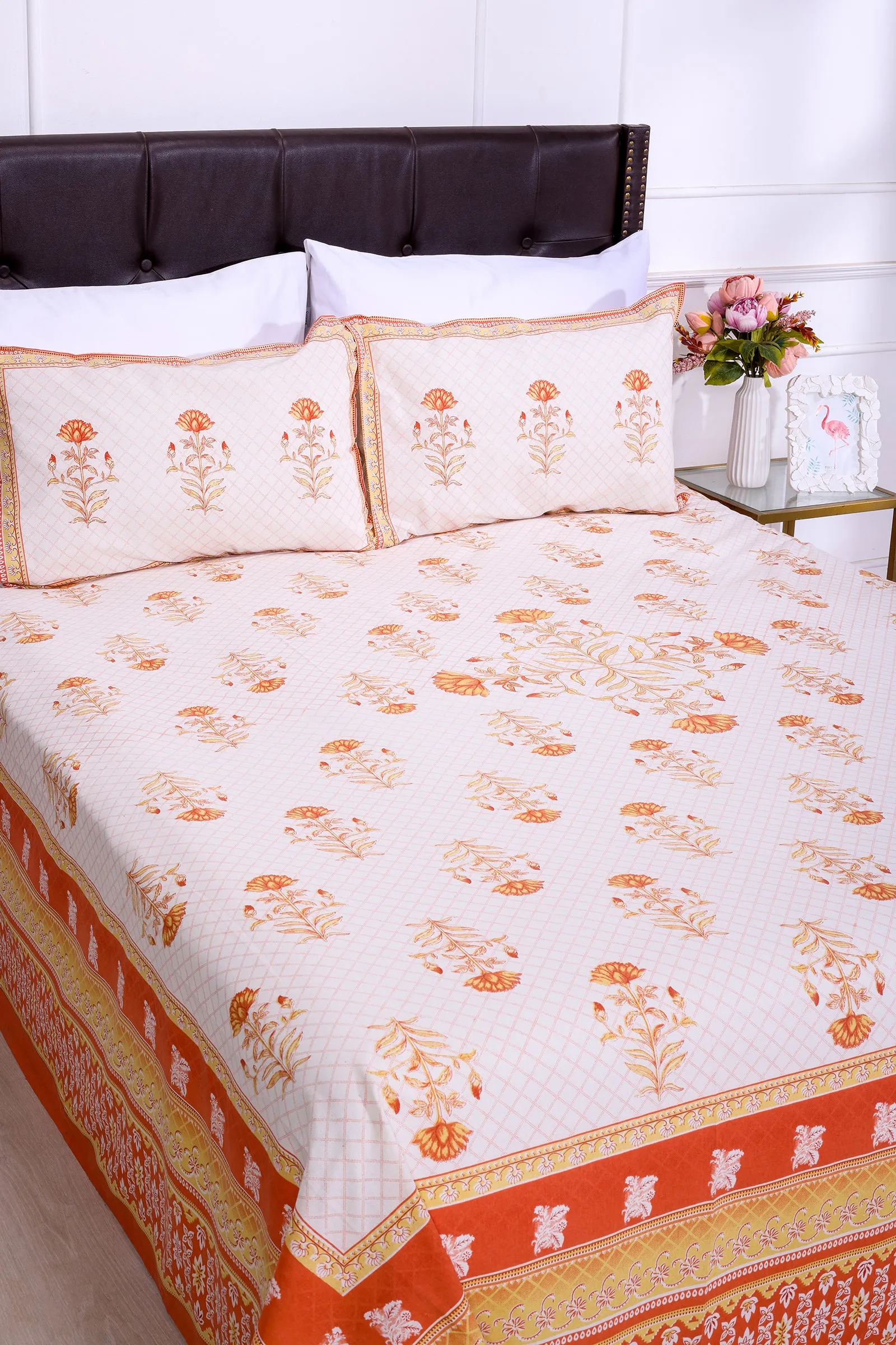 Summer Sorbet Orange Cotton Bedsheet