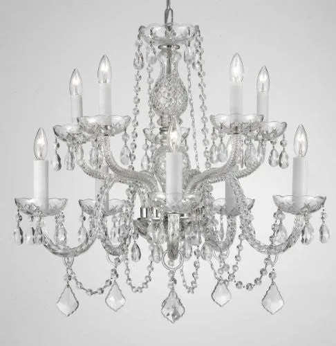 Swarovski Crystal Trimmed Chandelier Chandelier Lighting Dressed With Swarovski Crystal H 25" W 24" - G46-Cs/1122/5 5Sw