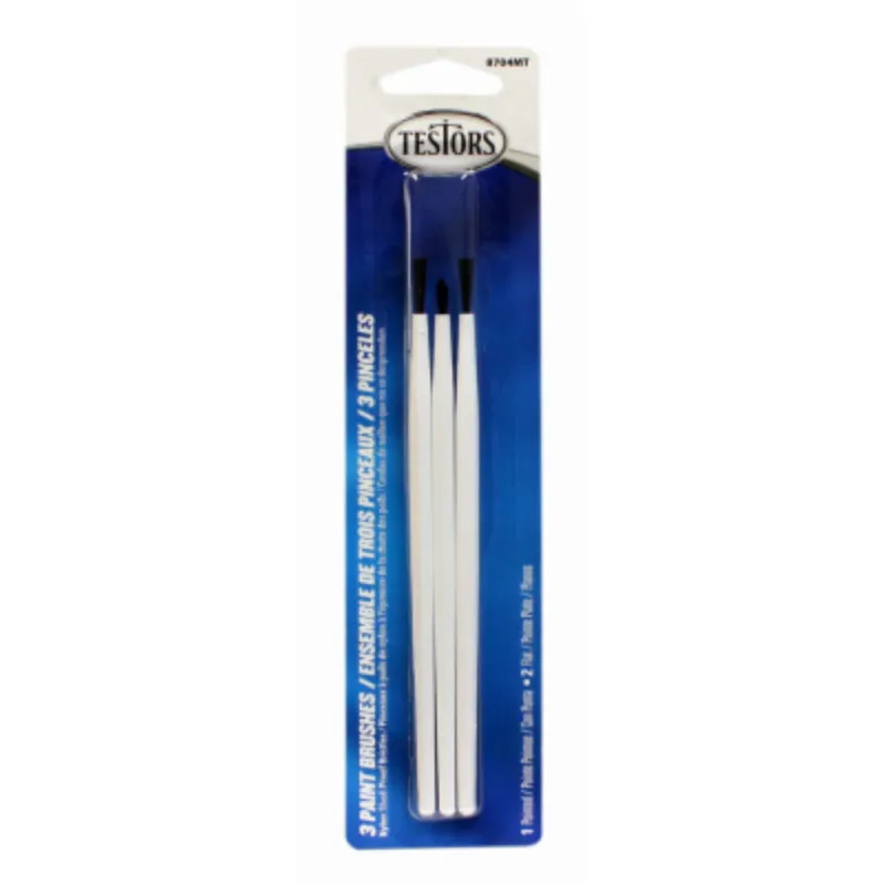 Testors® 8704MT Economy Craft & Hobby Brushes, Blue, 3-Pack