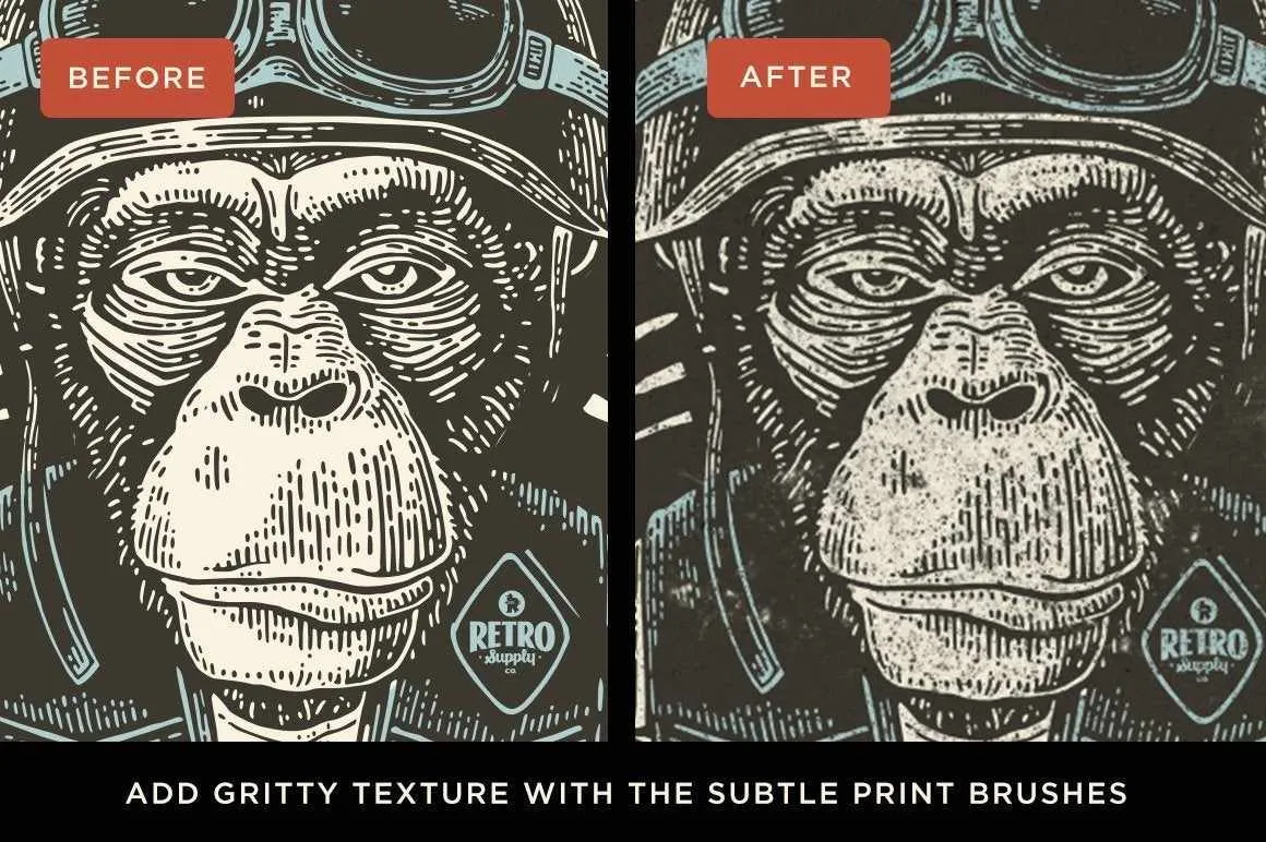 The Woodcut Brush Kit for Adobe Illustrator