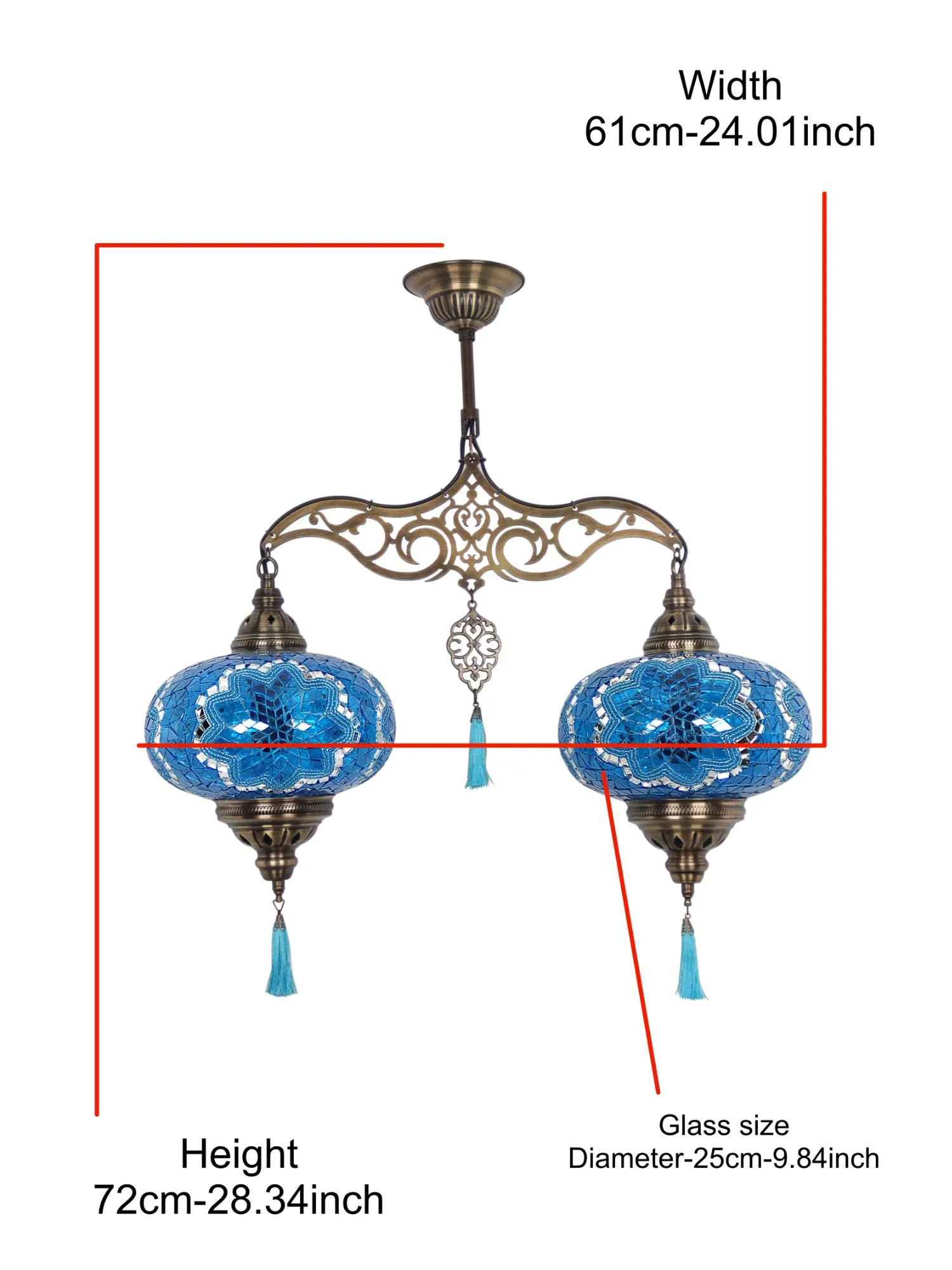 Turkish Mosaic Chandelier Big 2 Globe