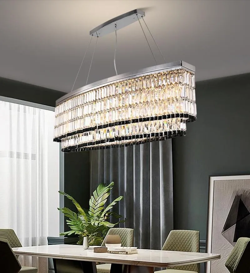 Tuxedo Crystal Chandelier - Oblong