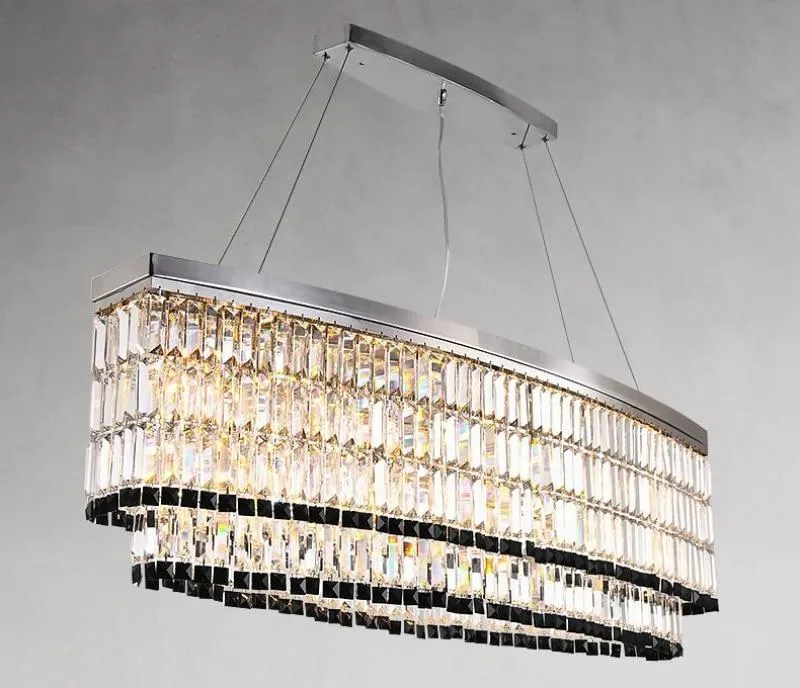 Tuxedo Crystal Chandelier - Oblong