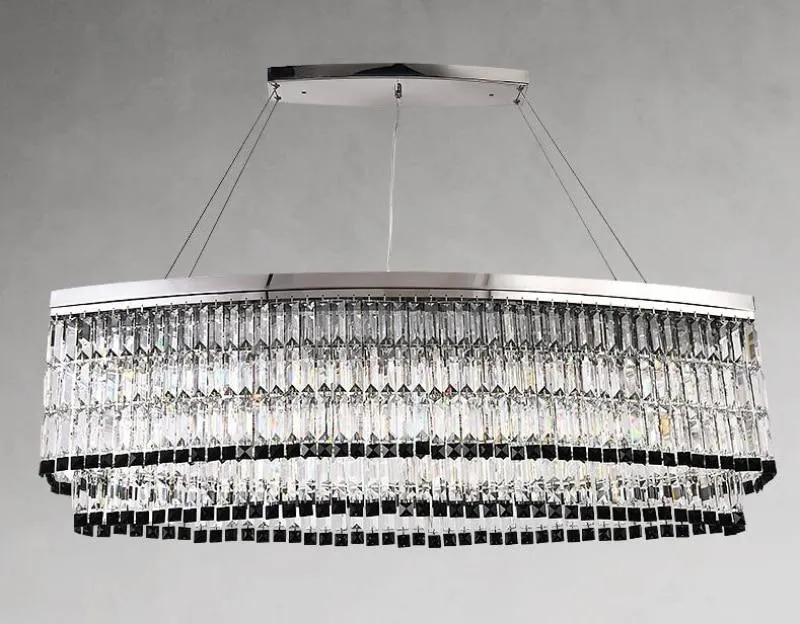 Tuxedo Crystal Chandelier - Oblong