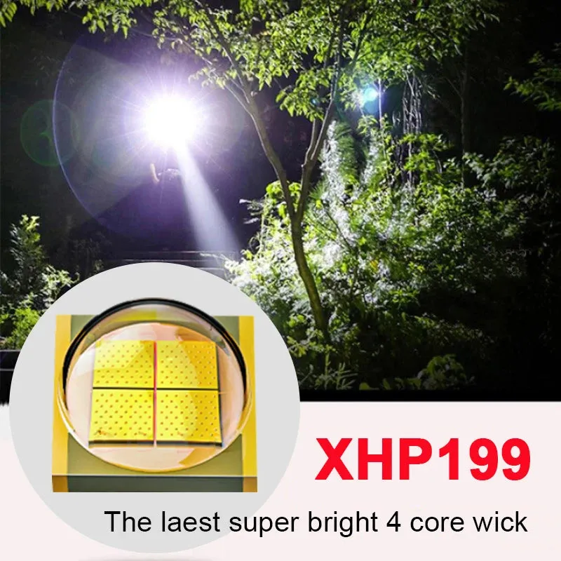 Upgraded Powerful Headlamp XHP199 Fishing Headlight Head Flashlight USB Rechargeable Head Torch Head Lantern 18650 Battery