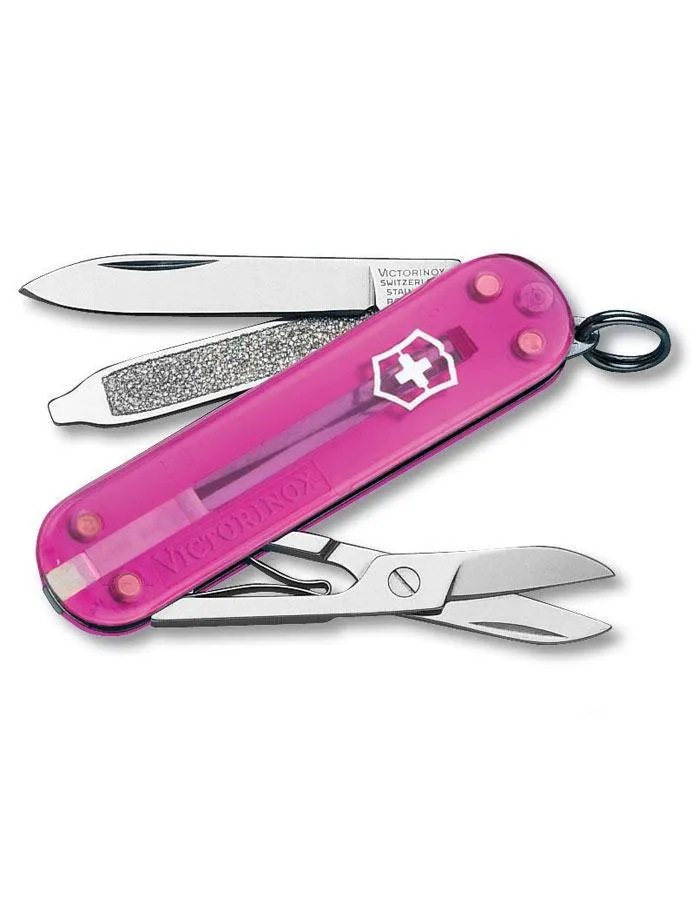 Victorinox Swiss Army Classic SD Pocket Knife - Translucent Pink - 7 Tools