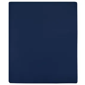 vidaXL Jersey Fitted Sheets 2 pcs Navy Blue 100x200 cm Cotton