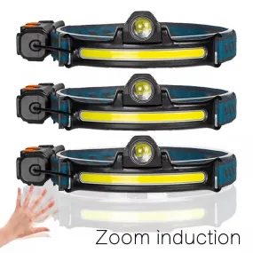 Wave Sensor Headlamp: Illuminate Your Path with XPG COB Technology!