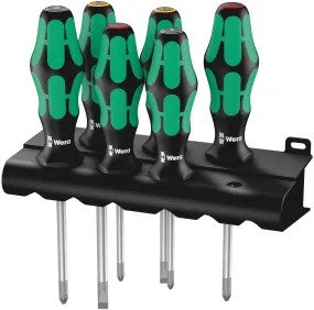 Wera 105622 6pc Kraftform Plus Lasertip Screwdriver Set, PH/PZ/SL