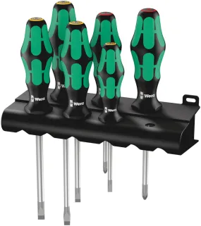 Wera 105650 6pc 334/6 Kraftform Plus Lasertip Screwdriver Set, PH/SL