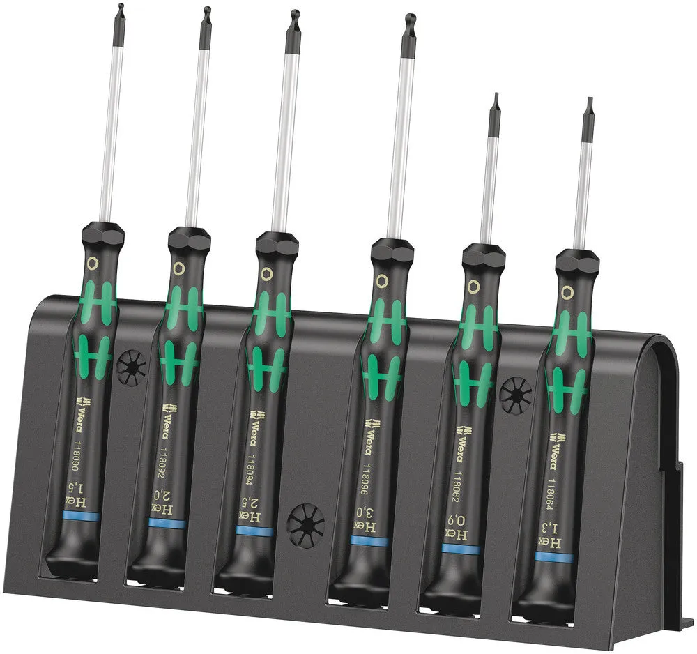 Wera 118156 6pc 2052/6 Kraftform Micro Hex-Plus Screwdriver Set