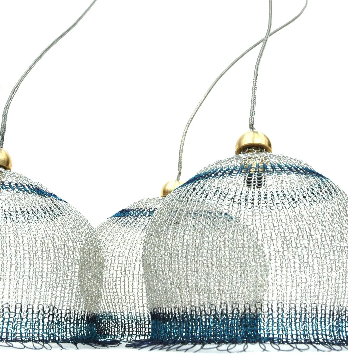 Wire crochet lampshades - learn to DIY pendant lights using wire in the Invisible Spool Knitting technique