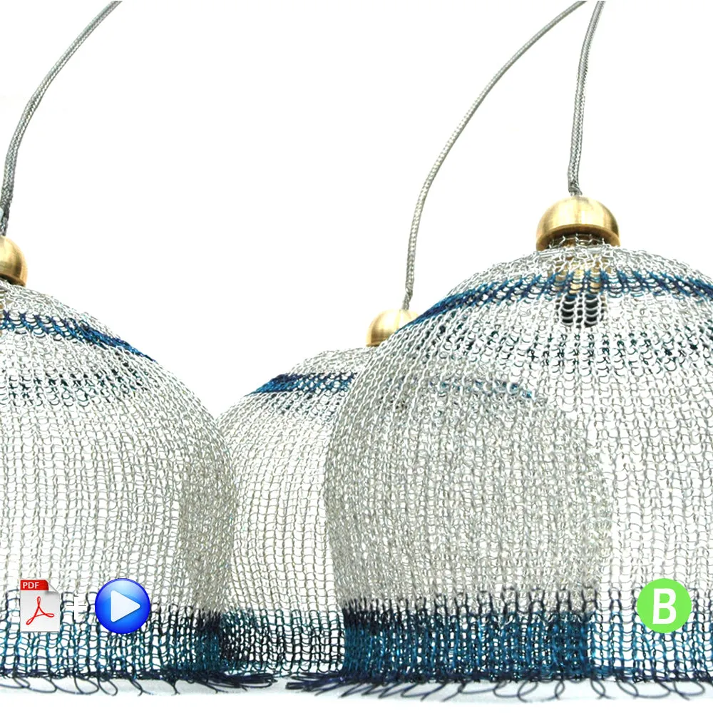 Wire crochet lampshades - learn to DIY pendant lights using wire in the Invisible Spool Knitting technique