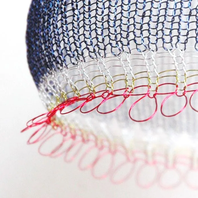 Wire crochet lampshades - learn to DIY pendant lights using wire in the Invisible Spool Knitting technique