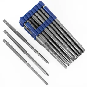 XtremepowerUS 32pc Extra Long Security Bit Set Tamper Proof Torx Star Tri Wing Pozi w Holder