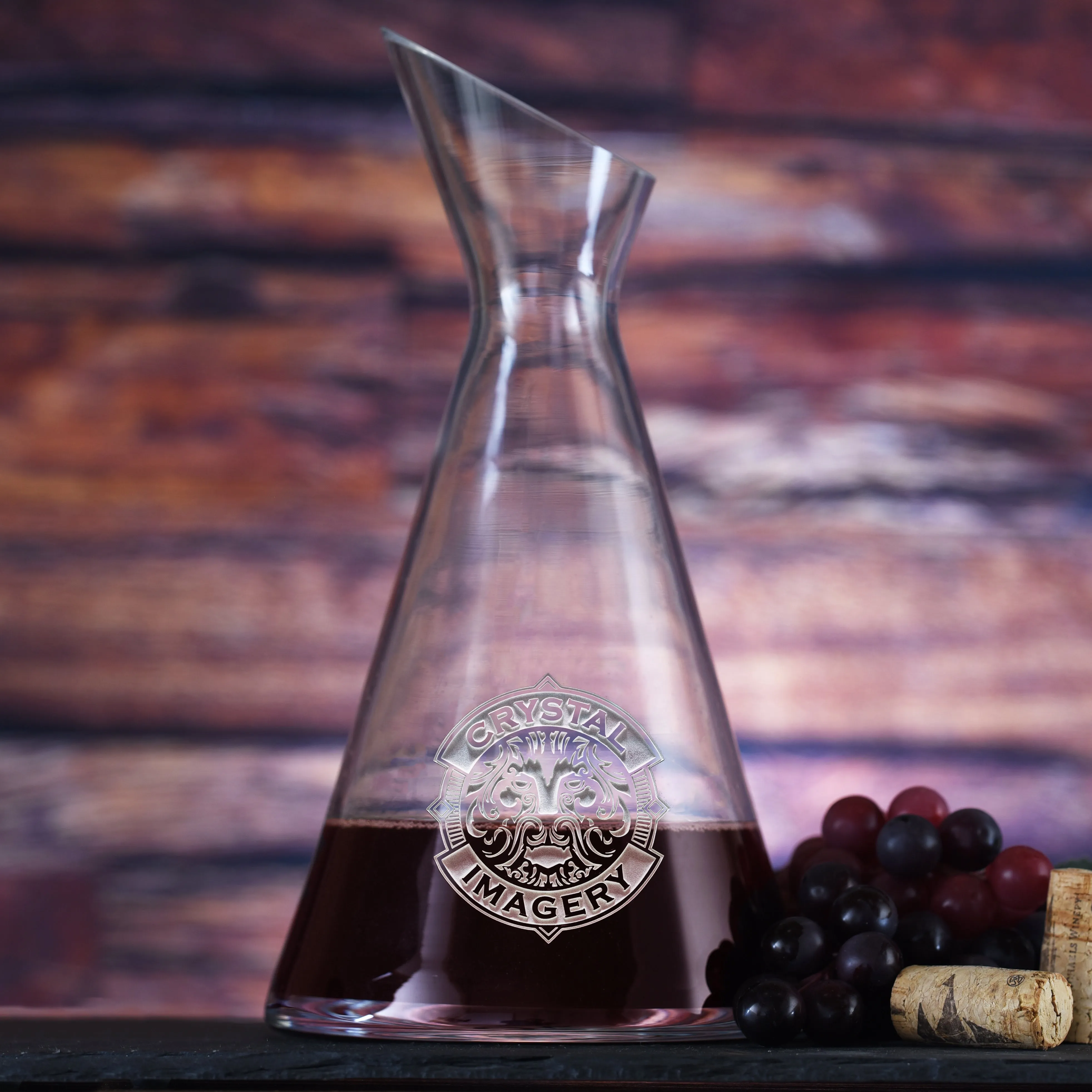 Your Logo Engraved Slant Wine Carafe Decanter